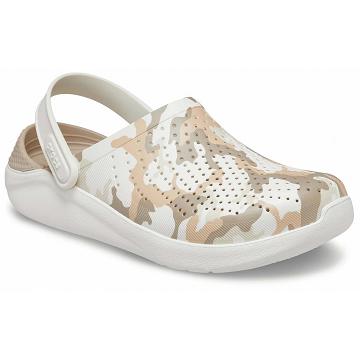 Zuecos Crocs LiteRide™ Printed Camo Mujer Blancos | Mexico 0033UZGT